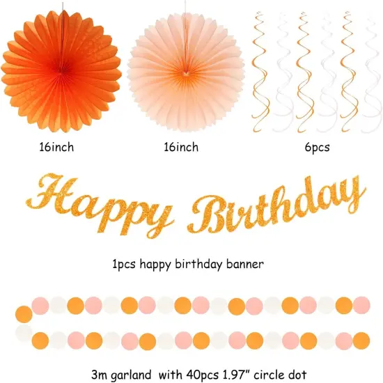21pcs Autumn One Two Sweet Peach Happy Banner,Girls Groovy Paper {3}