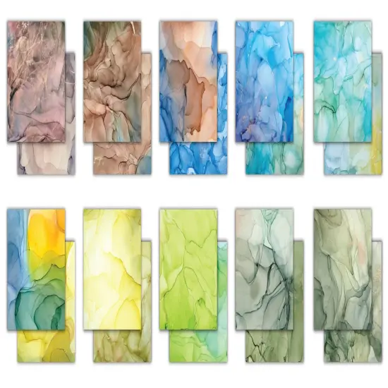 Craft Consortium Double-Sided Paper Pad 6"X6" 40/Pkg-Ink Drops - Earth, 20 Designs {3}