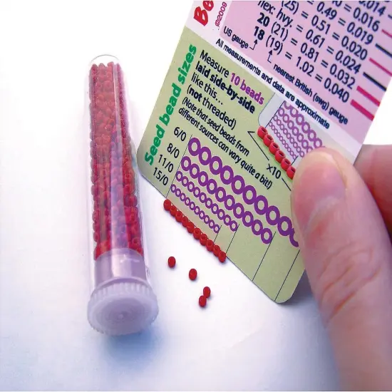 The Beadsmith Bead Oracle &ndash; Beader&rsquo;s Reference Card &ndash; Wallet Sized &ndash; Resource to Determine Bead Sizes, Wire Gauge Conversion Chart, Measurement Comparisons & Project Quantities {6}