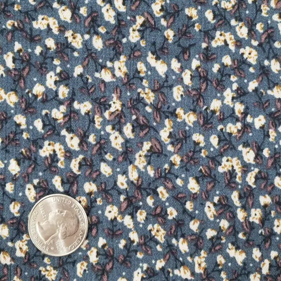 Rayon Crinkle Vintage Blue 1 Yard Fabric, Lightweight Pleated Crepon Fabric 50/52&rdquo; Wide {1}