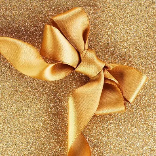 2 Rolls Champagne Gold Satin Ribbon {3}