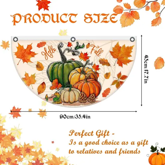 4 Pack Hello Fall Fan Flag Pumpkin Patch Bunting Welcome Fall {2}