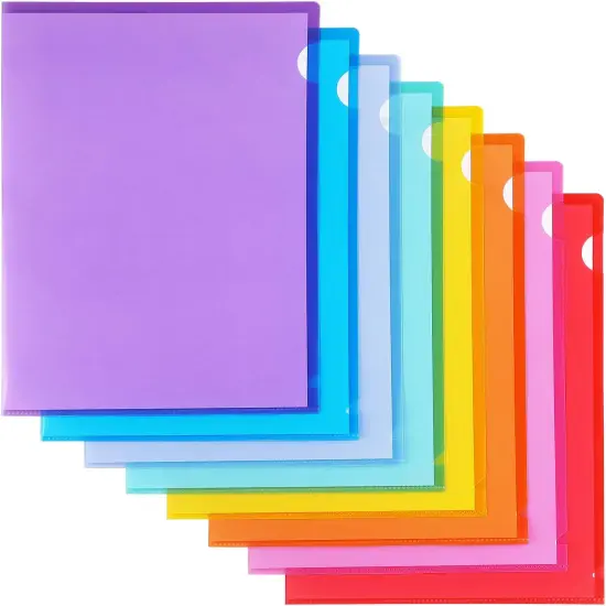 16 Pack Clear Plastic Folders Sleeves {2}