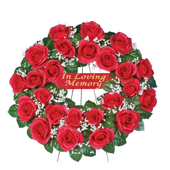 Collections Etc In Loving Memory Rose Memorial Artificial Wreath {2}