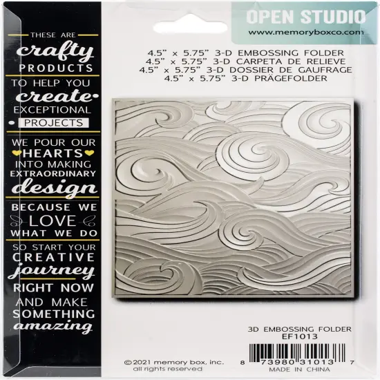 Memory Box 3D Embossing Folder 4.5"X5.75"-Waves {3}