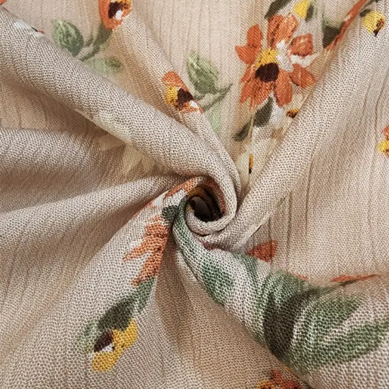 1 Yard Rayon Crinkle Crepon Apparel Fabric, Hazelnut, 50/52" Wide, Soft Draping Texture {1}