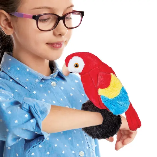 Collections Etc Perched Interactive Voice Activated Repeating Parrot Toy {2}
