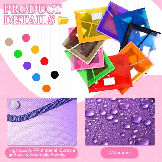 Plastic Expanding File Folders - Bright Color {4}