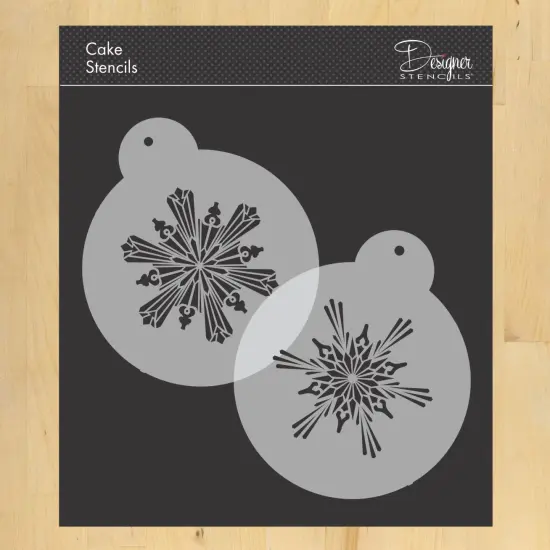 Large Crystal Snowflakes Cake Stencil #2 | C743 by Designer Stencils | Cake Decorating Tools | {1}