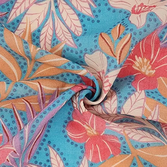 Rayon Nylon Soft Slub Turquoise 58/59&Prime; Width Lightweight, Breathable Apparel 1 Yard Fabric {1}