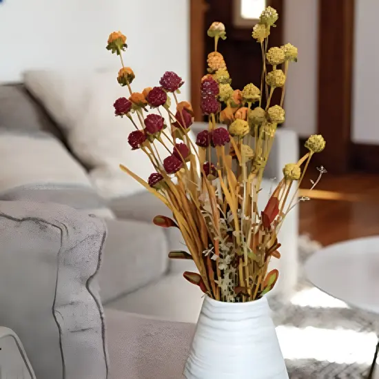 Fall Grass and Thistle Spray with Flexible Stem and Vibrant Thistles {2}