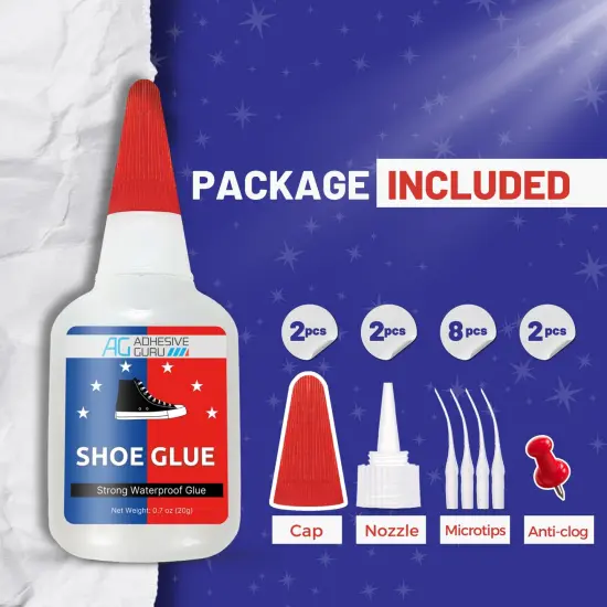 ADHESIVE GURU Shoe Glue 0.7 oz &ndash; Fast-Drying Strong CA Adhesive for Leather, Rubber, Shoe Repairs, Clear Finish, Water-resistant {2}