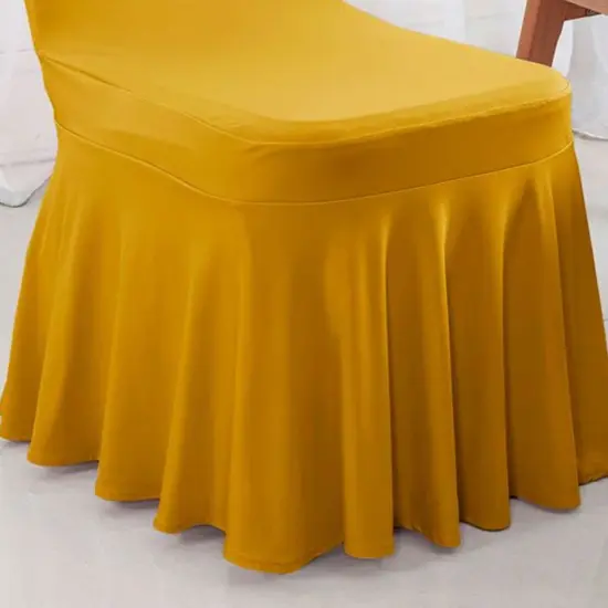 Spandex Banquet Skirt Chair Cover Gold Stretch Elegant Wedding Event Decor {4}