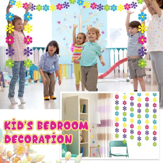 5 Pack Flower Paper Garland Kit Decorations 60's Hippie Party Banners {4}