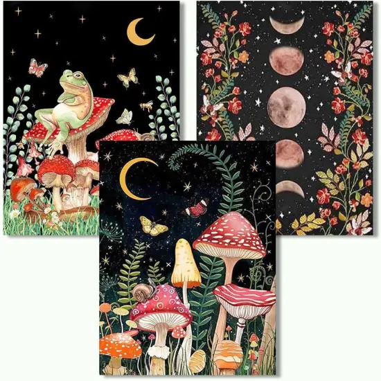 3 Pack Mushroom Diamond Painting Kits for Adults {1}