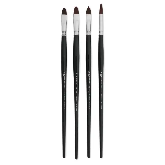 Escoda Primera Teijin Synthetic Brushes - Series 8958 Set of 4, Assorted Sizes, Long Handle {1}