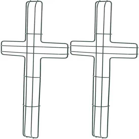 Wire Wreath Frame for Easter, 2Pcs Cross Shaped Wreath Form for Crafts Floral Decorations on Easter, Weddings, Christmas Home Party Celebrations {1}