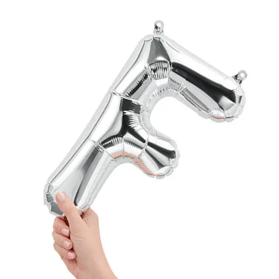 NorthStar Balloons 16" Silver Letter F Balloon Air Fill Only Foil Mylar {5}