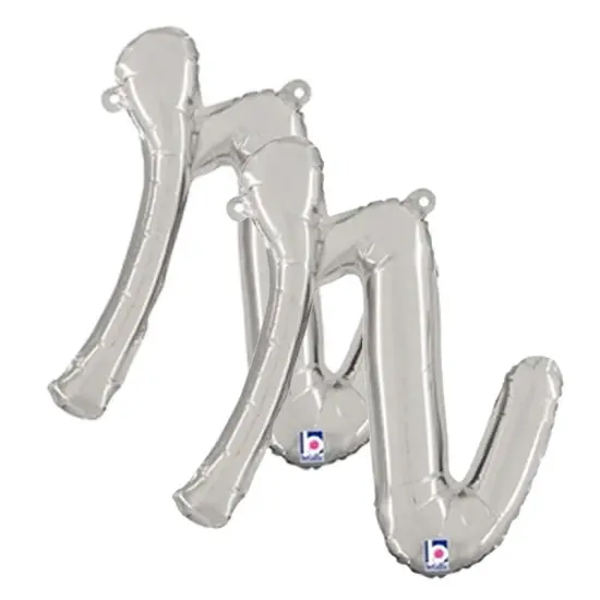 Betallic&reg; 14 Inch Script Letter R Silver Air Fill Only Balloon {6}