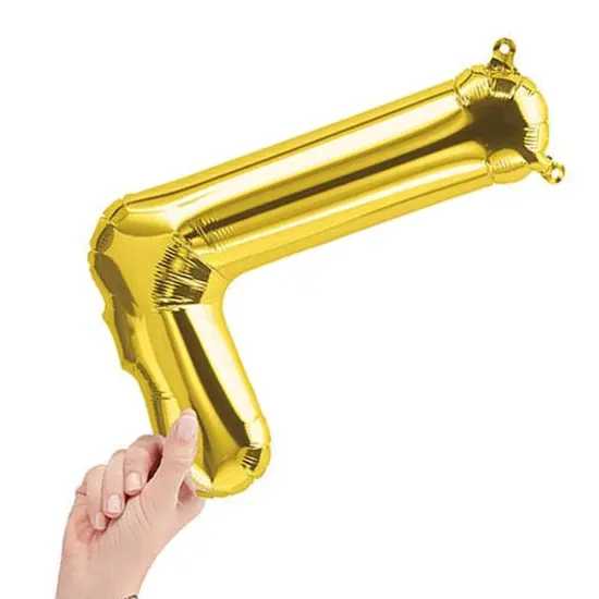 NorthStar Balloons&reg; 16" Gold Letter L Balloon Air Fill Only {2}