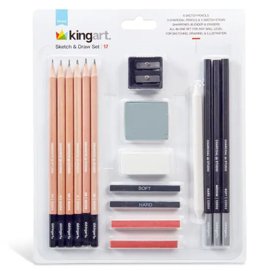 KINGART&reg; Sketch & Draw Set 17 pc {3}