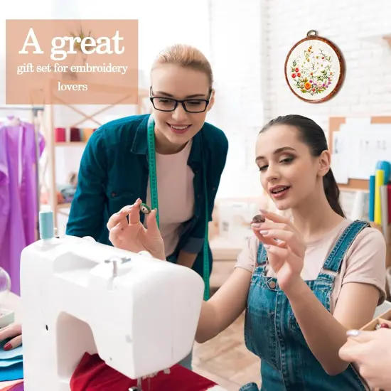 15 Pcs 3 Inch Summer Round Embroidery Hoops Frame Circle Rubber {5}