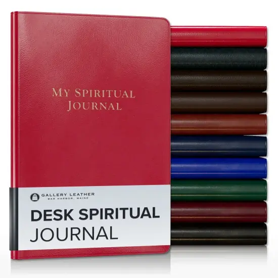 Gallery Leather Desk Spiritual Journal - 8"x5.5" Camden Red {1}