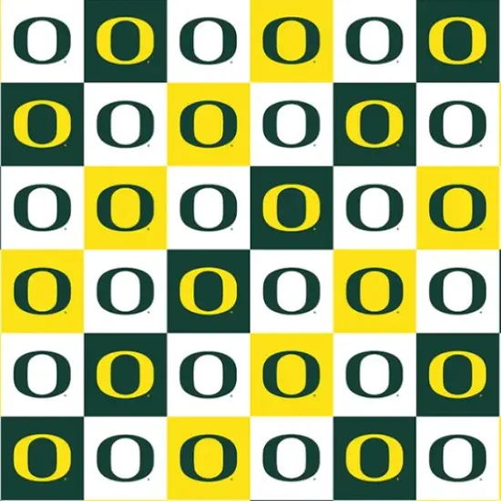 Licensed NCAA University of Oregon Ducks Collegiate Check OR-1158 Cotton Fabric by the Yard {1}