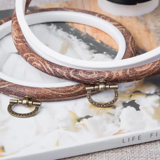 4pcs Faux Wood Embroidery Hoop Set &ndash; Circle & Oval (Imitated Wood) {3}