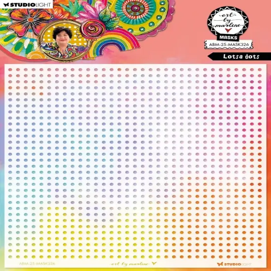 Art By Marlene Floral Frame 8"X8" Stencil-Nr.326 Lotsa Dots {1}