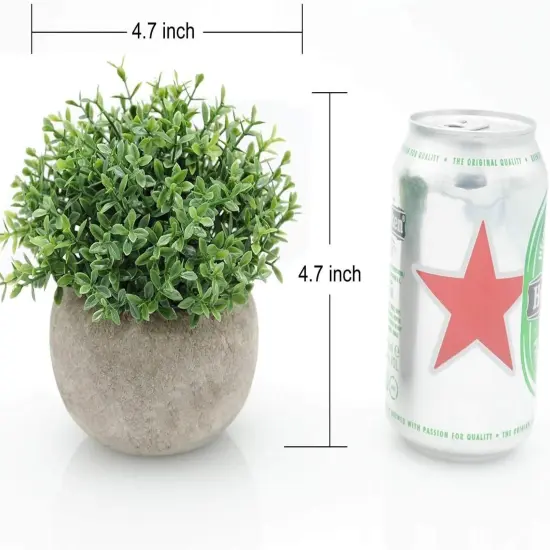 Mini Sage Green Potted Boxwood Topiary Artificial Plants for Home Decor Indoor, Farmhouse House Plant Office Small Desk Shelf Apartment Coffee Bar Bathroom Decor Guest Room, Small Fake Plant {2}