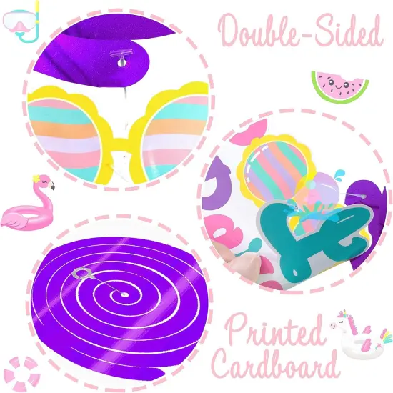 Pool Party Hanging Swirls 20Pcs Summer Beach Pool Birthday Party Decorations Summer Ceiling Hanging Decorations for Hello Summer Party Beach Party Luau Hawaii Party Summer Party Supplies {2}