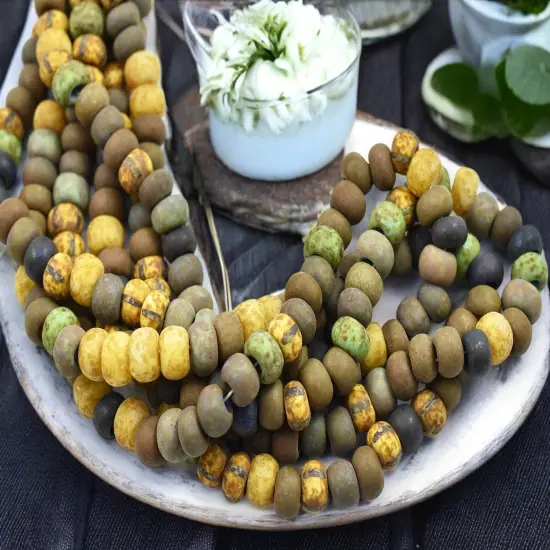 33/0 Aged Matte Caribbean Striped Picasso Seed Bead Mix (9" Strand) {2}