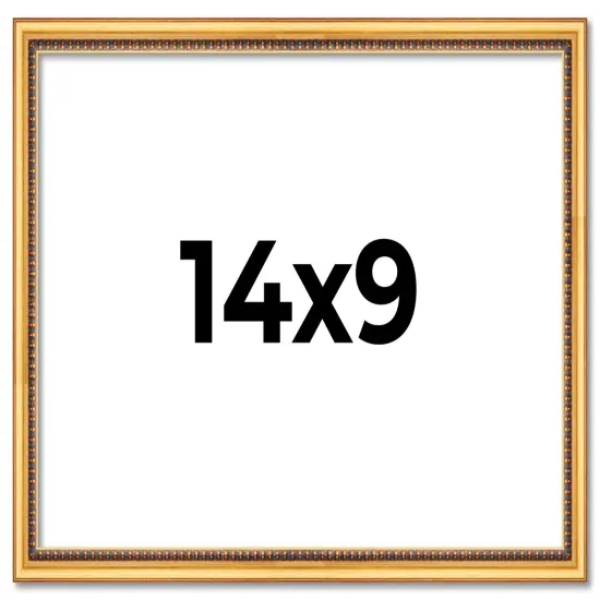 Photo Size Classic Modern Gold Frame - UV Acrylic, Foam Board Backing, Hanging Hardware {1}