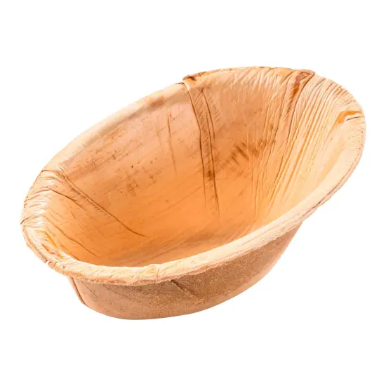 Oval Palm Leaf Eco Friendly Disposable Bowls - 4.5 oz. (100 Bowls) {1}
