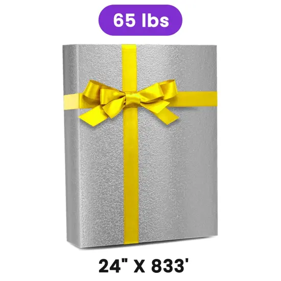 Pale Silver Embossed Metallic Wrapping Paper 24" x 833" Jumbo Roll {1}