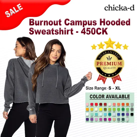 chicka-d &reg; Burnout Campus Hooded Sweatshirt OATMEAL {2}