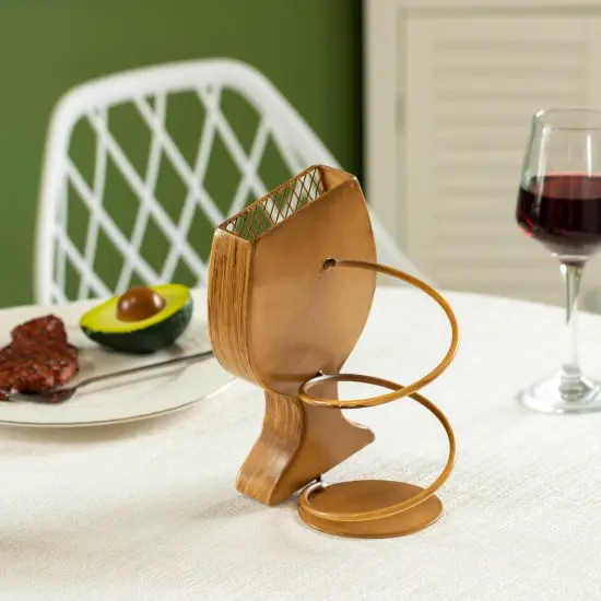 Vintiquewise Decorative Metal Goblet Shape Wine Bottle and Cork Holder A Unique Home Decor Piece and Countertop Accessory for Kitchens, Bars, and Dining Rooms - Great Collection for Wine Lovers {6}