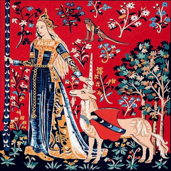 Needlepoint canvas for halfstitch without yarn Lady Unicorn Touch MRC1531136 Margot de Paris Printed Tapestry Canvas {1}