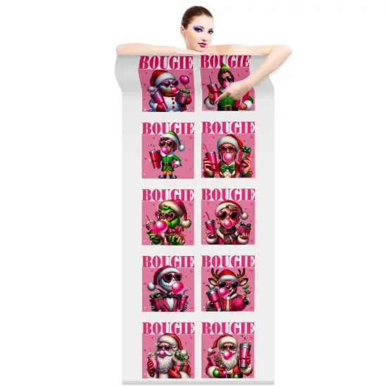 Pink Christmas Bougie - DTF Transfer 22x60 Direct-to-Film Gang Sheets Iron On Transfers - 10 Adult Prints {2}