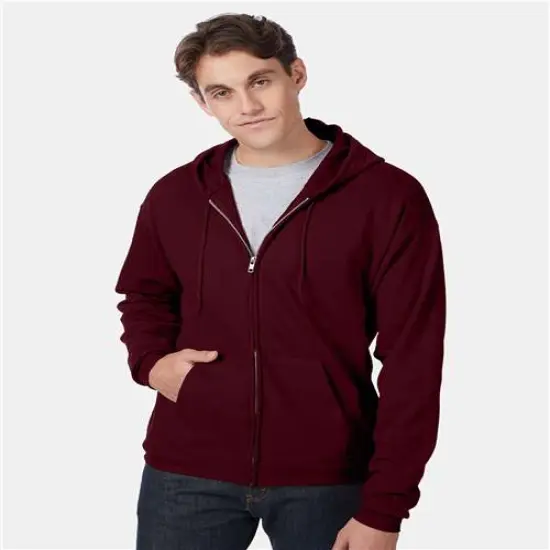 Hanes&reg; Ecosmart Full Zip Hooded Sweatshirt Navy {3}