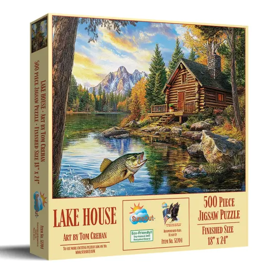 Sunsout Lake house 500 pc Jigsaw Puzzle 52704 {3}