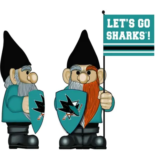 San Jose Sharks Gnome with Flag Lets Go Sharks {1}