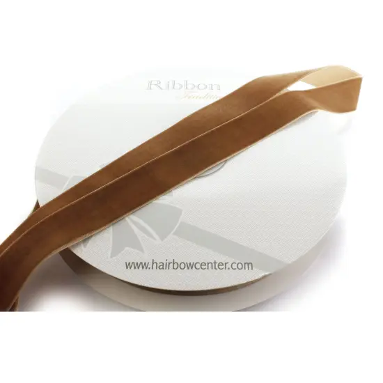 1" Velvet Ribbon (5yd & 25yd Spool Lengths) 845 Camel {3}