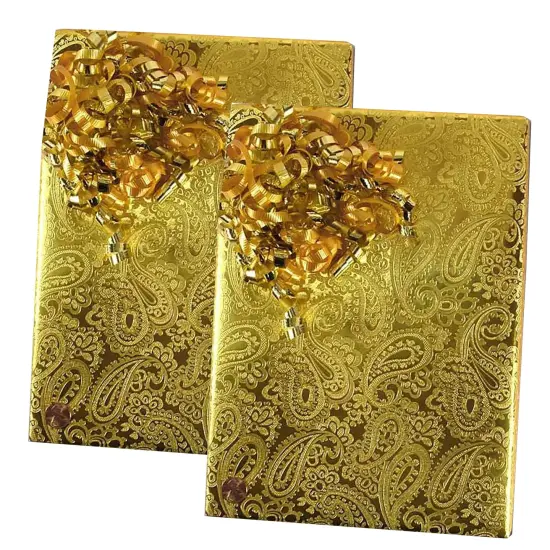 Gold Paisley Embossed Metallic Wrapping Paper 24" x 417" Roll {5}