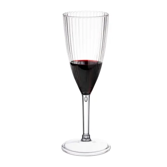 Clear Stripe Round Disposable Plastic Champagne Flutes - 8 oz. (48 Glasses) {2}