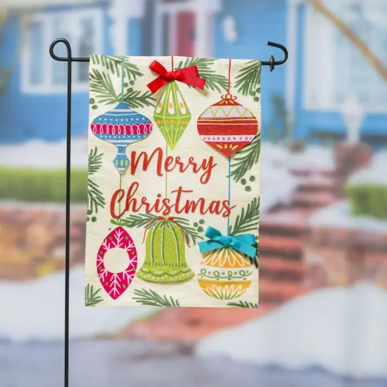 Merry Christmas Ornaments Garden Flag 2 Sided {2}