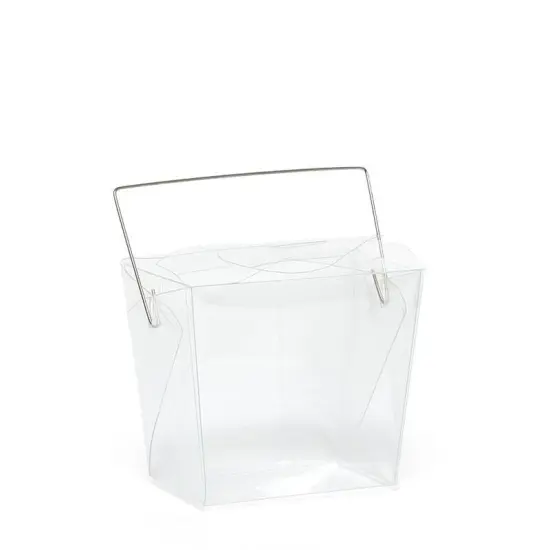 Medium Clear Treat Box with Handle 4" x 3.1/8" x 4" {4}