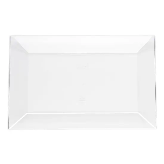 White Rectangular Plastic Dessert Plates - 5.5" x 8.5" (120 Plates) {1}