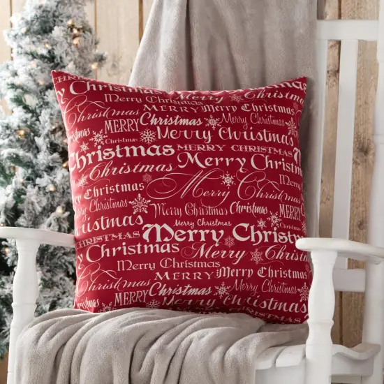 18" Merry Christmas Throw Pillow {3}